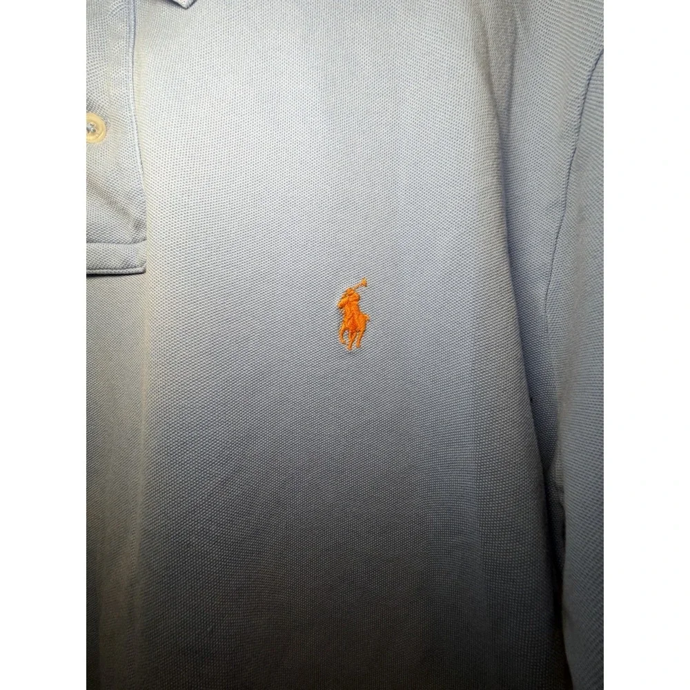 VTG Polo Ralph Lauren Custom‎ Polo Mens XL Light Blue Yellow Pony Logo